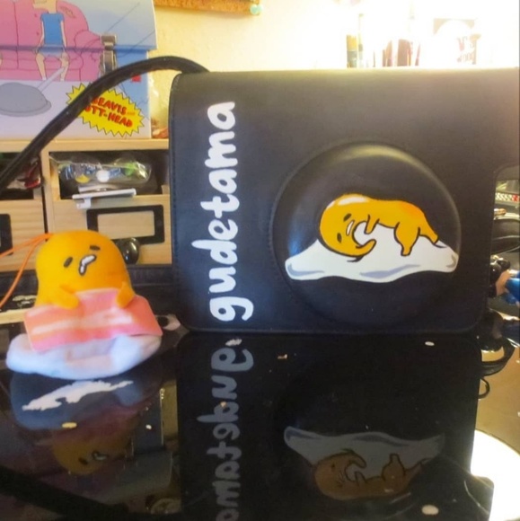 Sanrio Handbags - Hand painted gudetama instax camera purse thing
